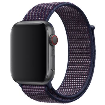 Curea iuni compatibila cu apple watch 1/2/3/4/5/6, 38mm, nylon sport, woven strap, midnight purple