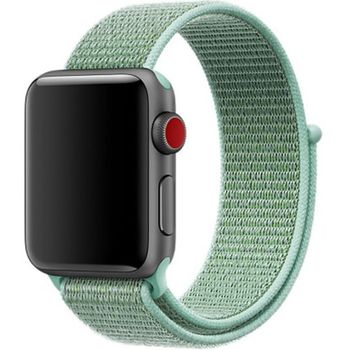 Curea iuni compatibila cu apple watch 1/2/3/4/5/6, 42mm, nylon sport, woven strap, soft green