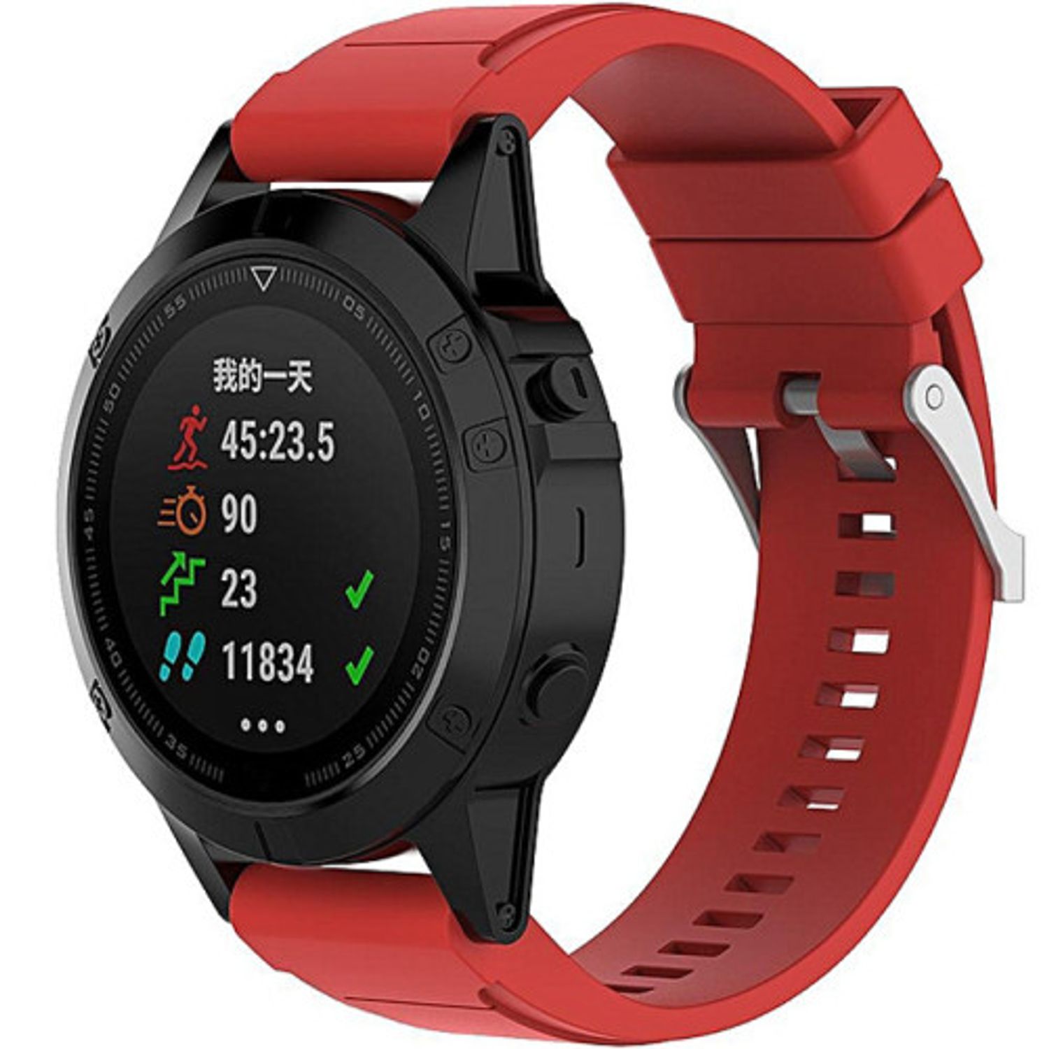 Curea ceas Smartwatch Garmin Fenix 5, 22 mm Silicon iUni Red fotografia produsului View 3 L