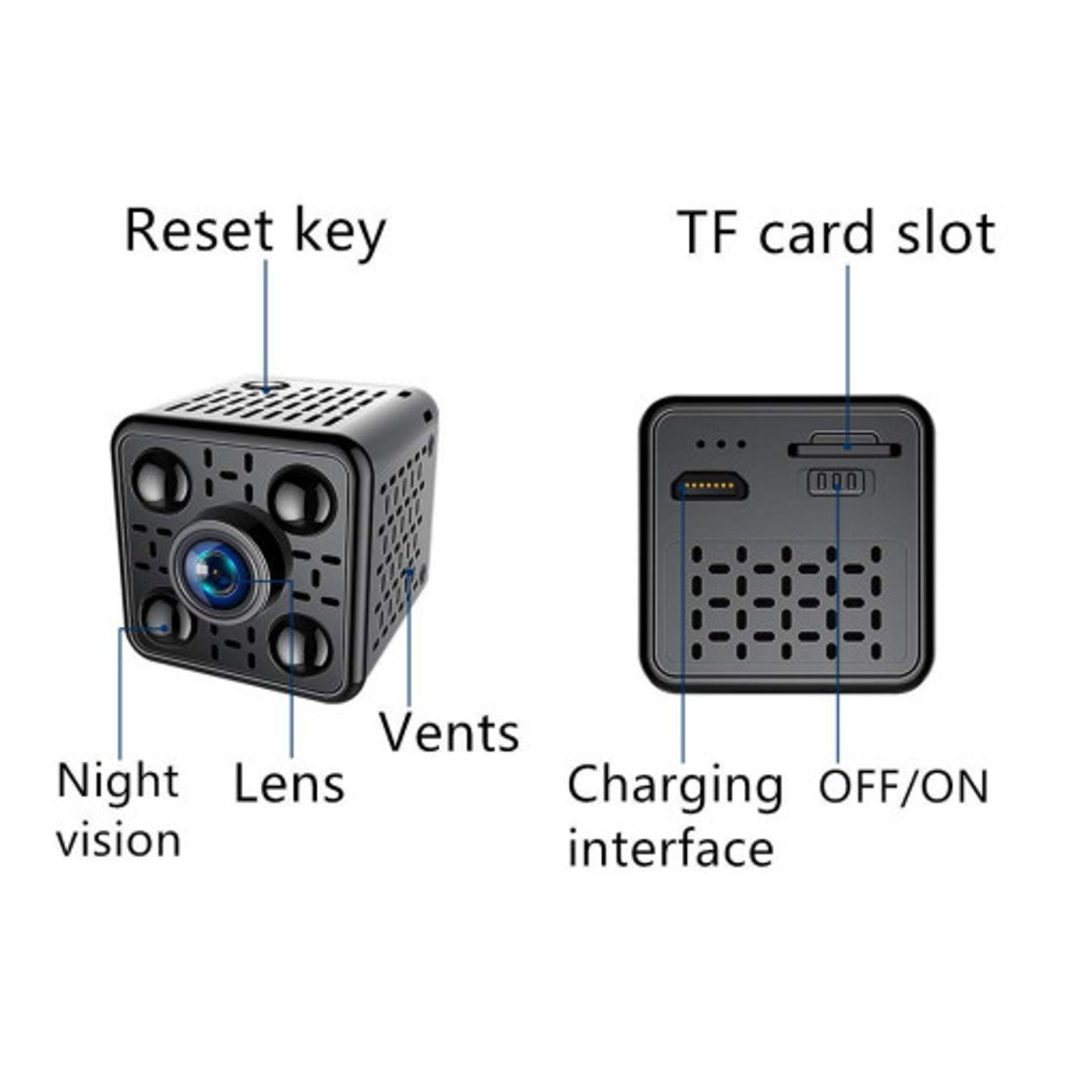 Mini Camera Spion iUni IP35, Wireless, Full HD 1080p, Audio-Video, Detectie Miscare, Night Vision fotografia produsului View 2 L