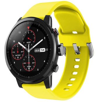 Curea iuni compatibila cu samsung watch gear s2, 20 mm, silicon buckle, yellow