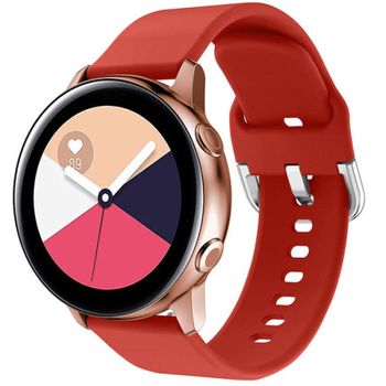 Curea iUni compatibila cu Samsung Watch Gear S2, 20 mm, Silicon Buckle, Red