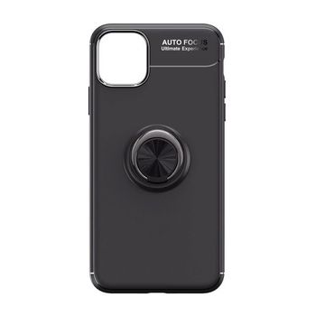 Carcasa subtire iPhone 11 Pro, cu inel metalic, negru, Gonga elefant.ro imagine noua 2022
