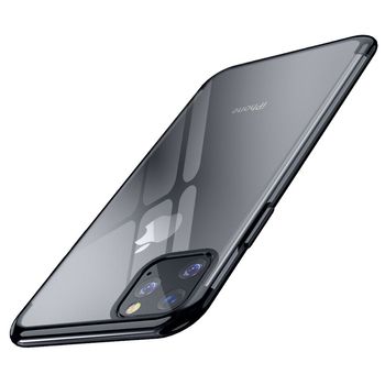Husa protectie Iphone 11 Pro MAX, cu folie de protectie anti-soc, transparent/negru, Gonga elefant.ro imagine noua 2022