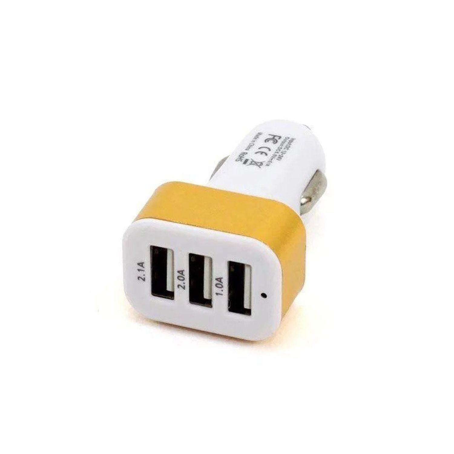 Incarcator auto cu 3 porturi USB, auriu fotografia produsului