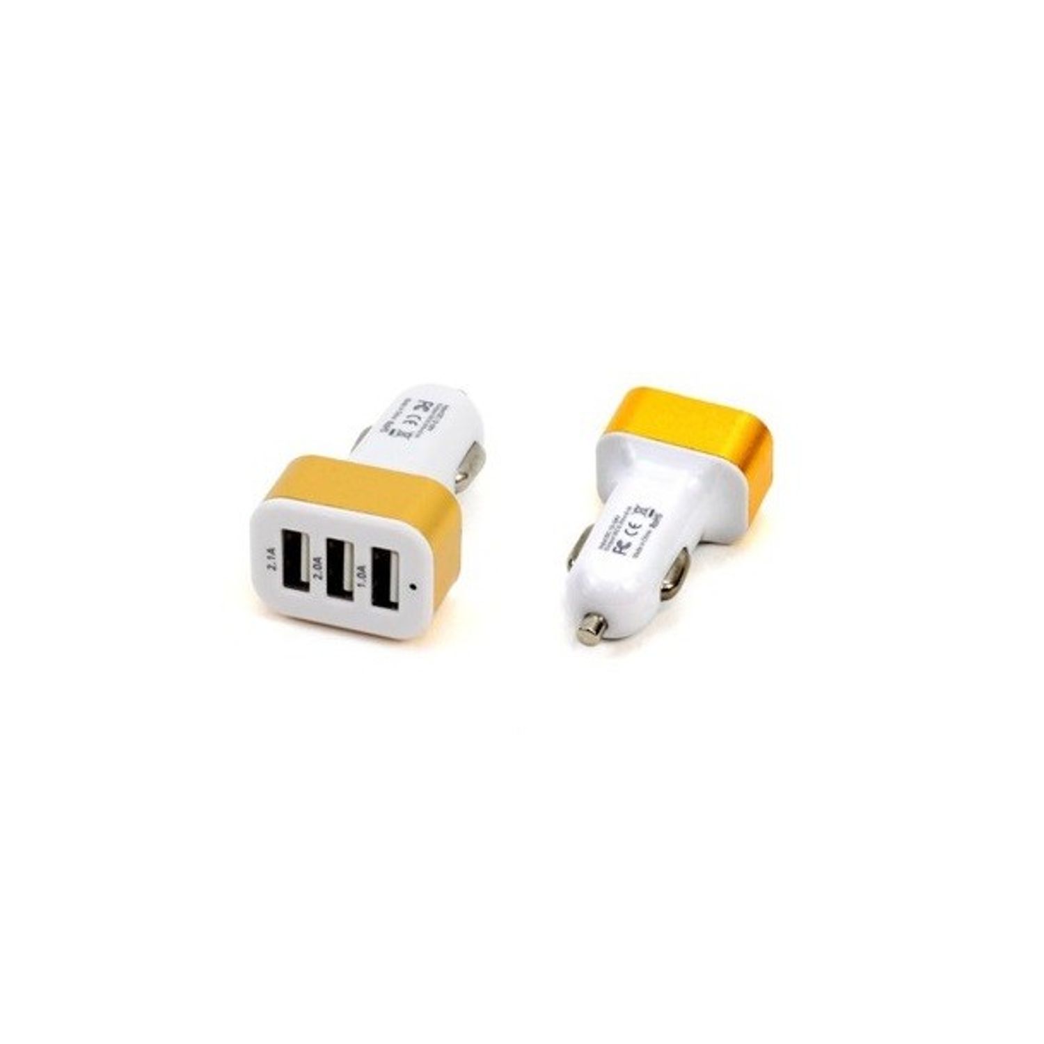 Incarcator auto cu 3 porturi USB, auriu fotografia produsului View 2 L