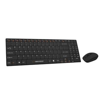 Kit tastatura si mouse Wireless Esperanza Liberty, negru elefant.ro imagine noua 2022