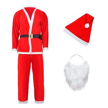 Costum mos craciun pentru adulti, 5 piese, marime universala, rosu