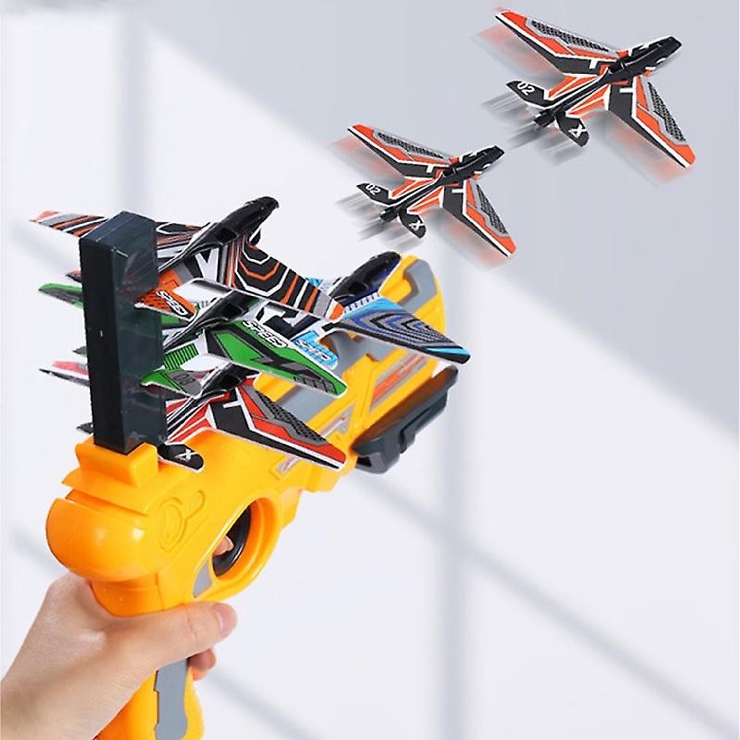 Pistol de jucrie cu lansator de avioane + 4 avioane, Gonga fotografia produsului View 2 L