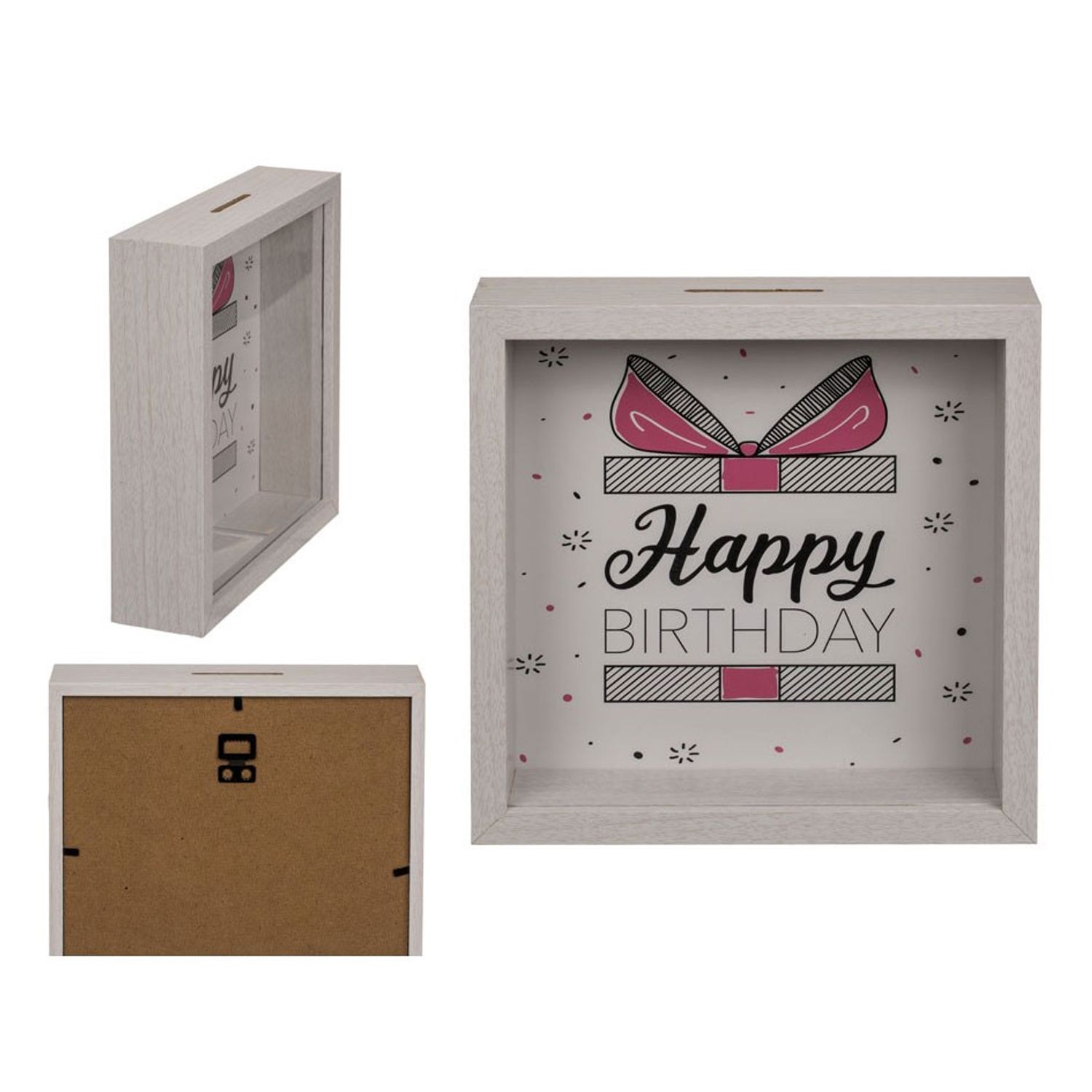 Pusculita din lemn, Happy Birthday, Gonga fotografia produsului View 2 L