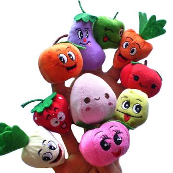Set 10 marionete din plus pentru degete, legume