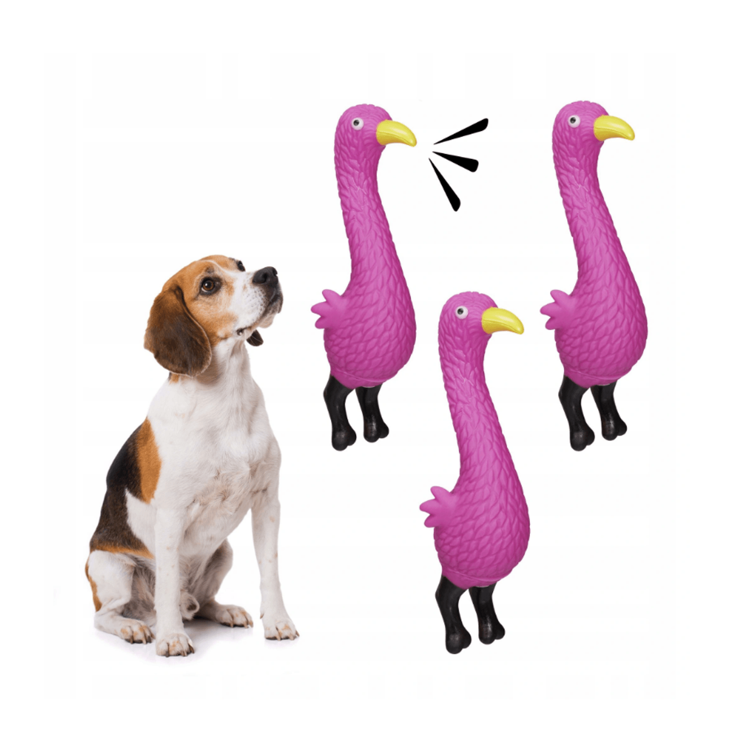 Set 3x Jucarii flamingo zgomotoase pentru catei, Gonga fotografia produsului View 2 L