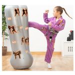 Sac de box gonflabil pentru copii, 115 cm, gri fotografia produsului View 3 S