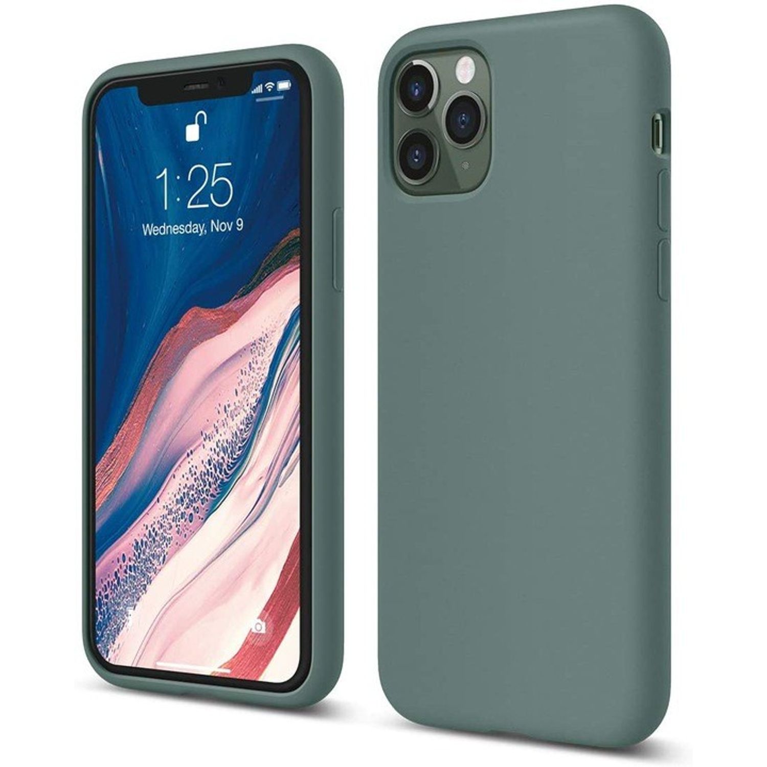 Husa de protectie din silicon, iPhone 11 Pro, verde cactus fotografia produsului View 2 L