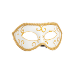 Masca carnaval venetian pentru ochi, auriu/alb fotografia produsului