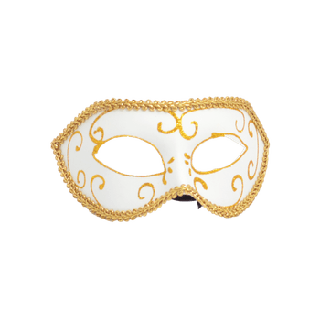 Masca carnaval venetian pentru ochi, auriu/alb