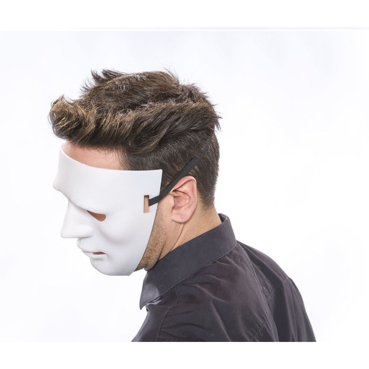 Masca Anonymous din plastic, alb fotografia produsului View 3 L