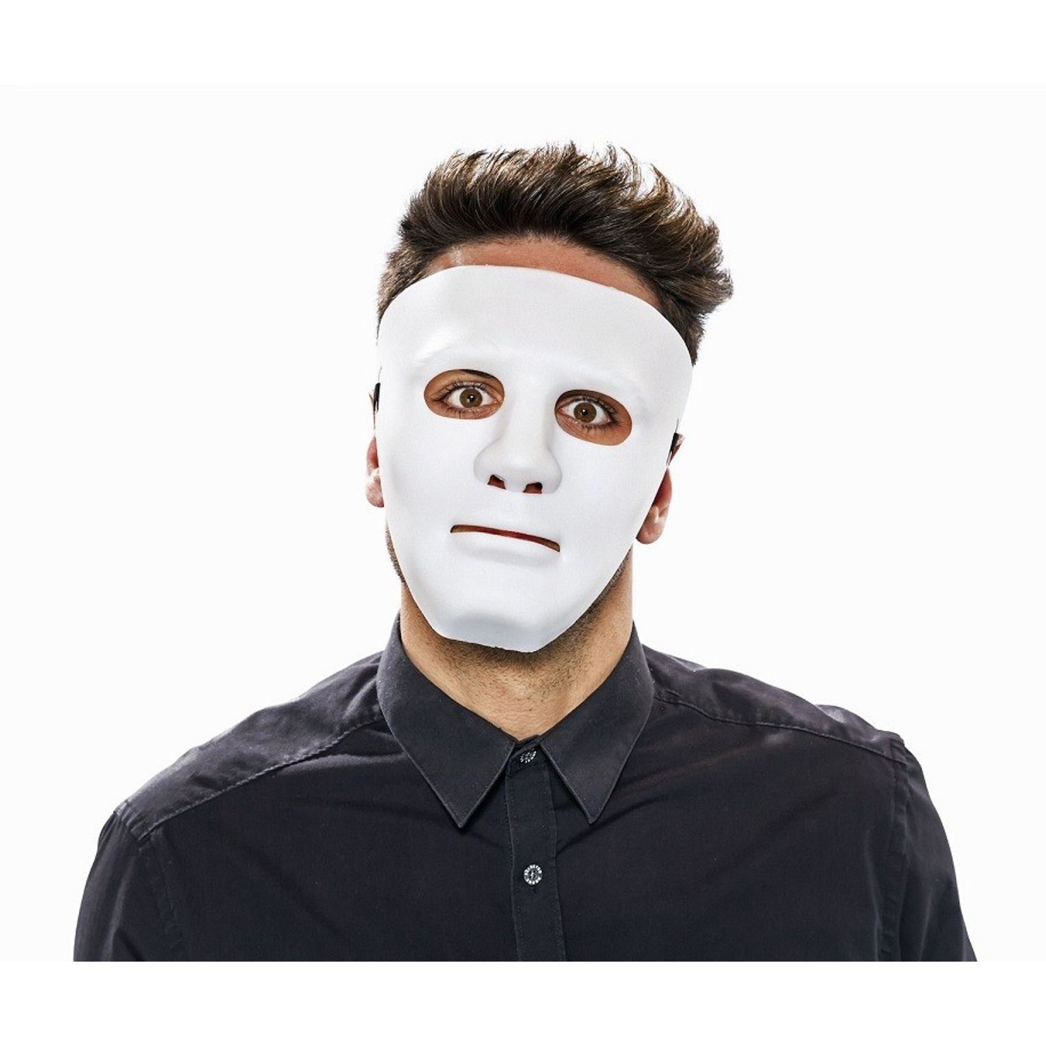 Masca Anonymous din plastic, alb fotografia produsului View 2 L