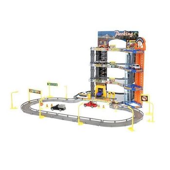 Set parcare pentru masinute pe 4 nivele cu lift, multicolor