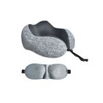 Set de perna si masca de dormit pentru calatorii, gri fotografia produsului