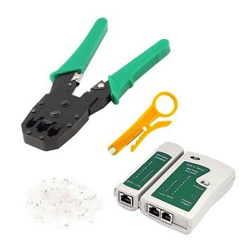 Set testare cablu UTP, FTP, RJ45, 8P8C RJ11, 4P4C, RJ12, 6P6C, cleste sertizare/mufare cablu retea