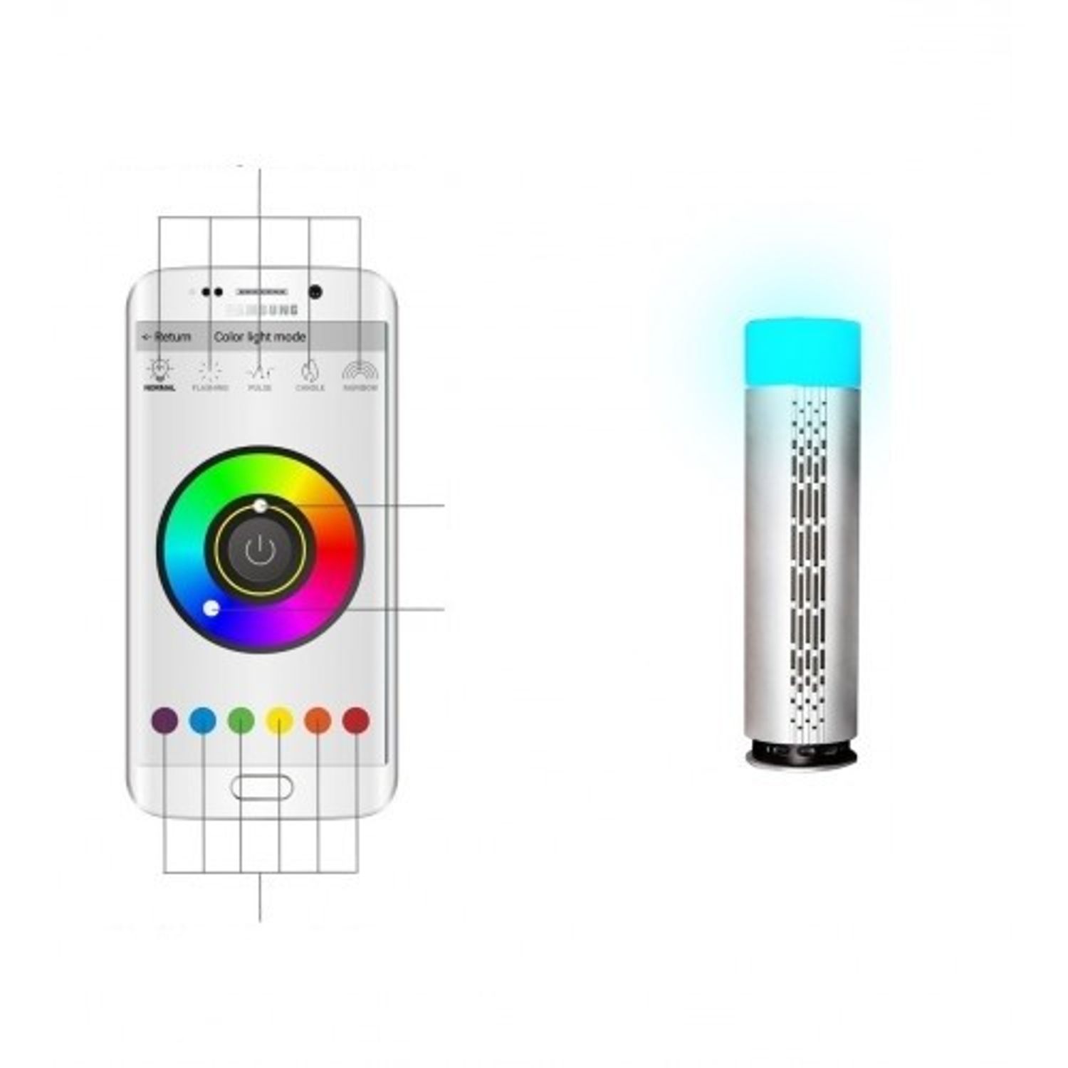 Boxa portabila Bluetooth cu lumini LED fotografia produsului View 2 L