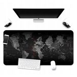Mouse pad cu model harta lumii, 90 x 40 cm, negru fotografia produsului View 2 S