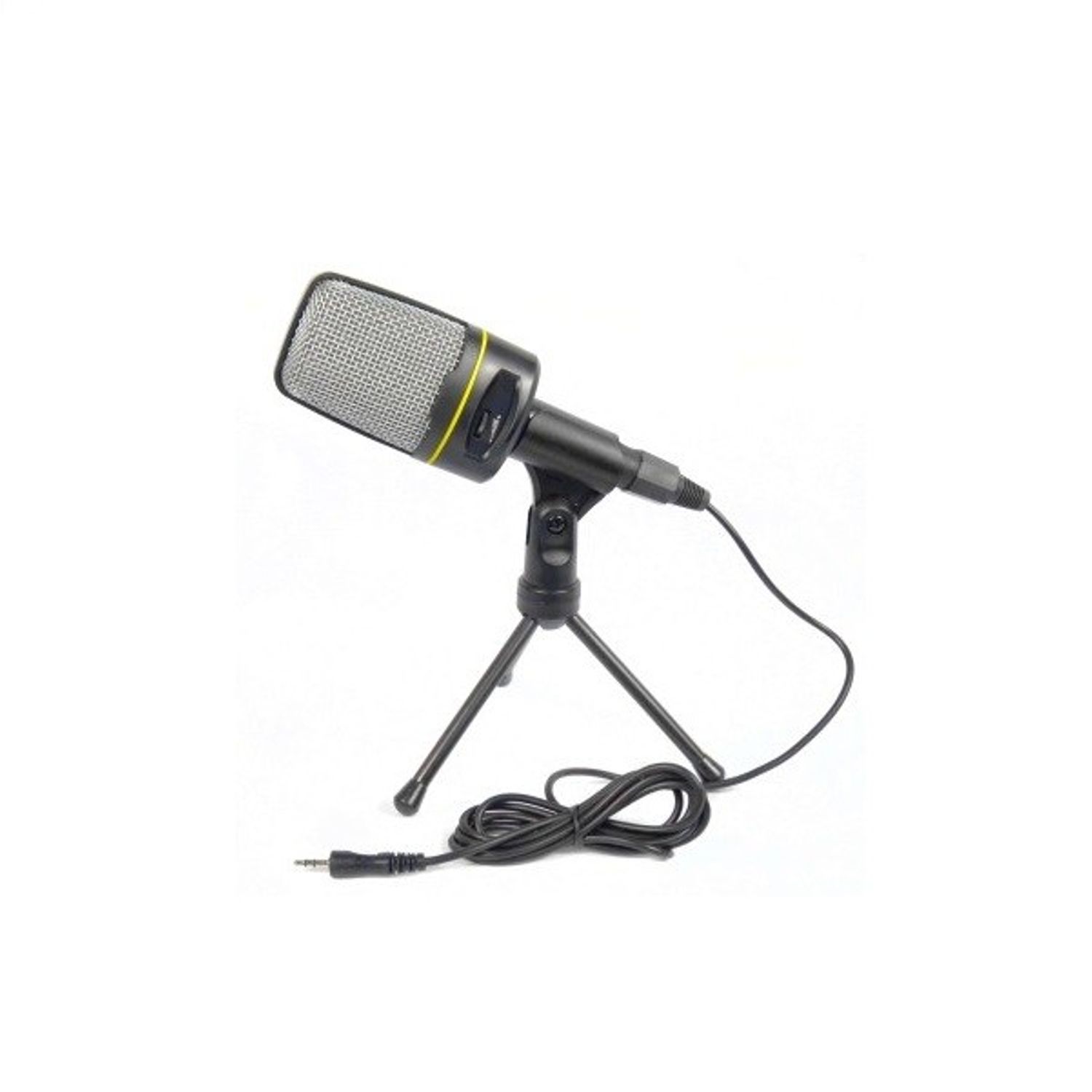 Set microfon cu tripod si cablu de tip Jack, negru fotografia produsului