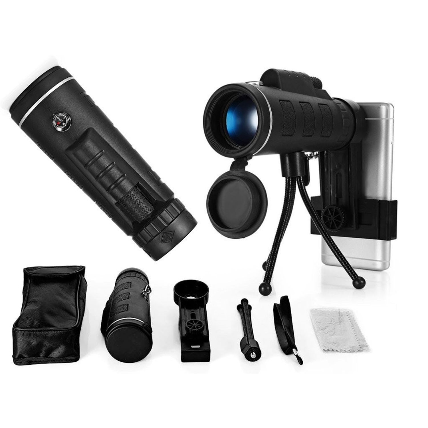 Obiectiv pentru telefon cu trepied, 50x, negru, Gonga fotografia produsului View 3 L