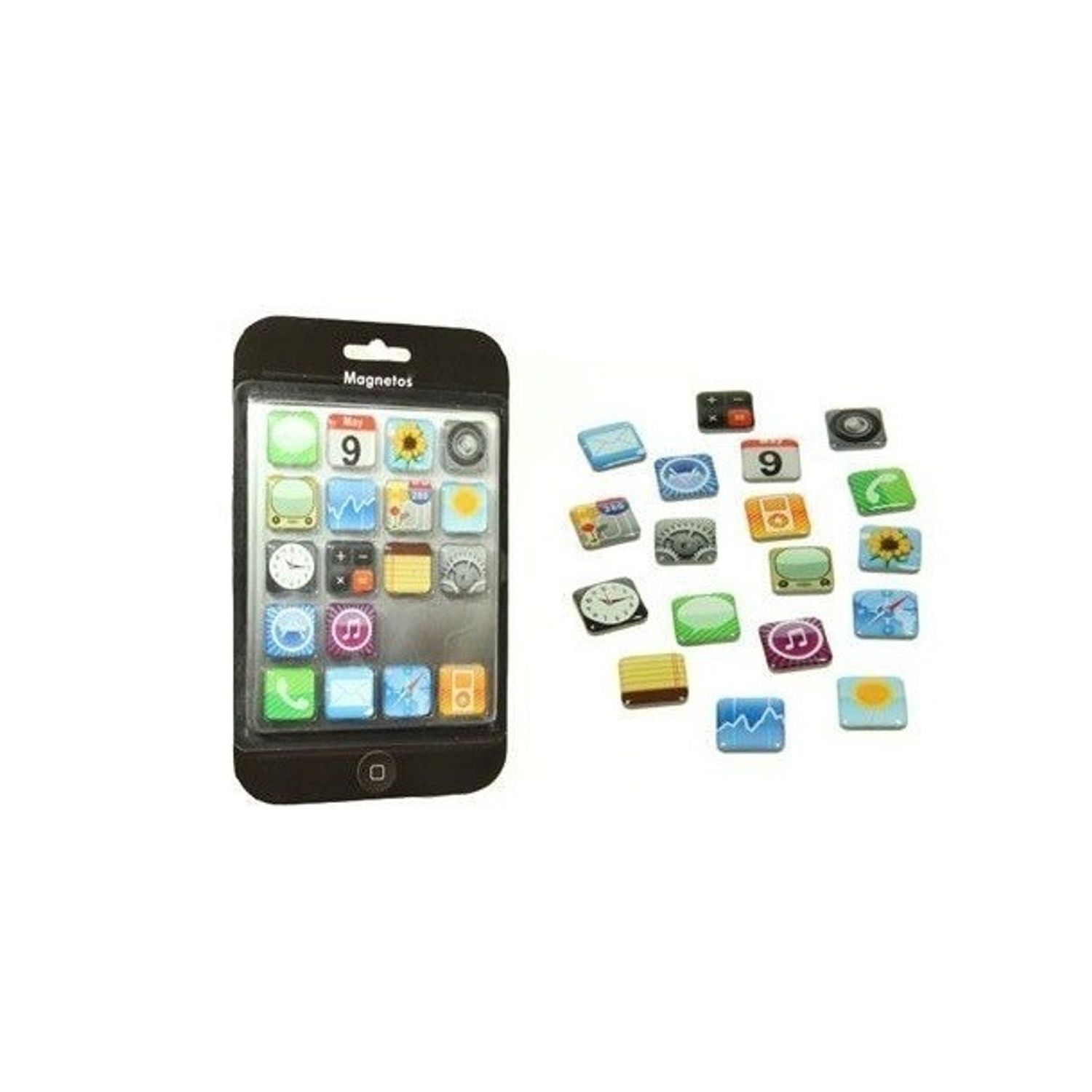 Set 18 magneti de frigider model aplicatii iPhone, multicolor fotografia produsului