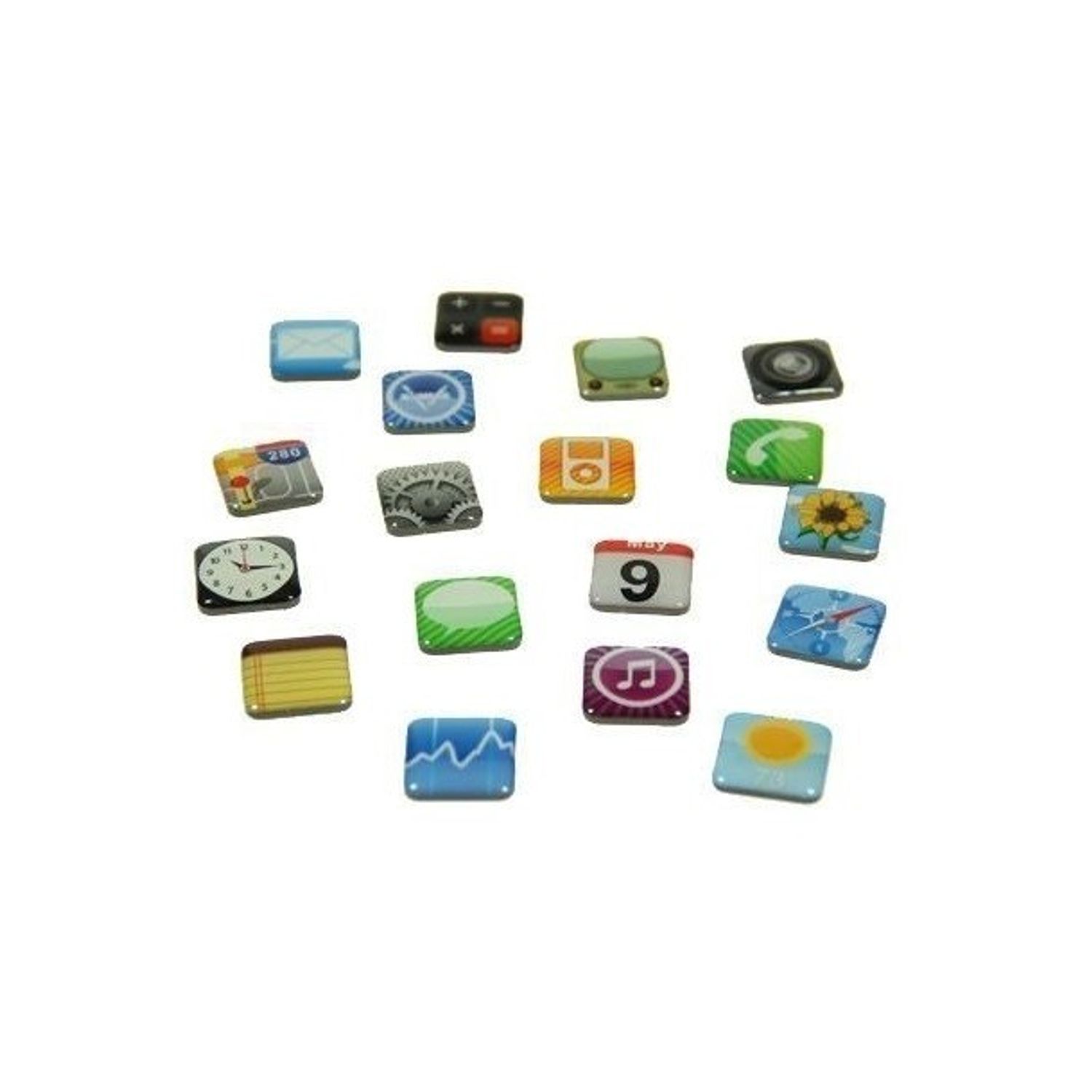 Set 18 magneti de frigider model aplicatii iPhone, multicolor fotografia produsului View 3 L