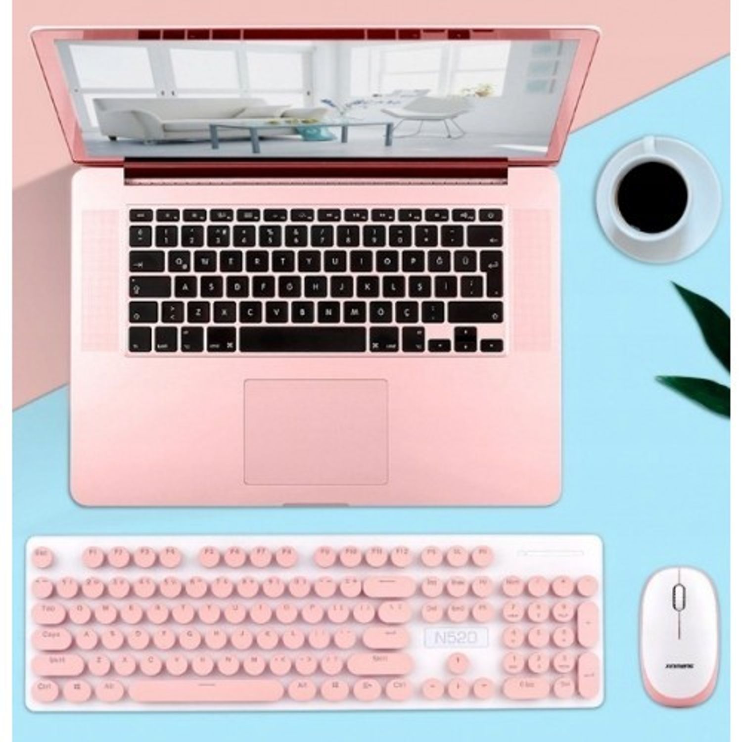 Kit mouse si tastatura wireless, N520, Gonga fotografia produsului View 6 L