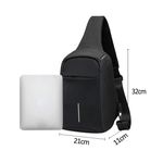 Rucsac cu un umar antifurt, cu USB, impermeabil, negru, Gonga fotografia produsului View 3 S