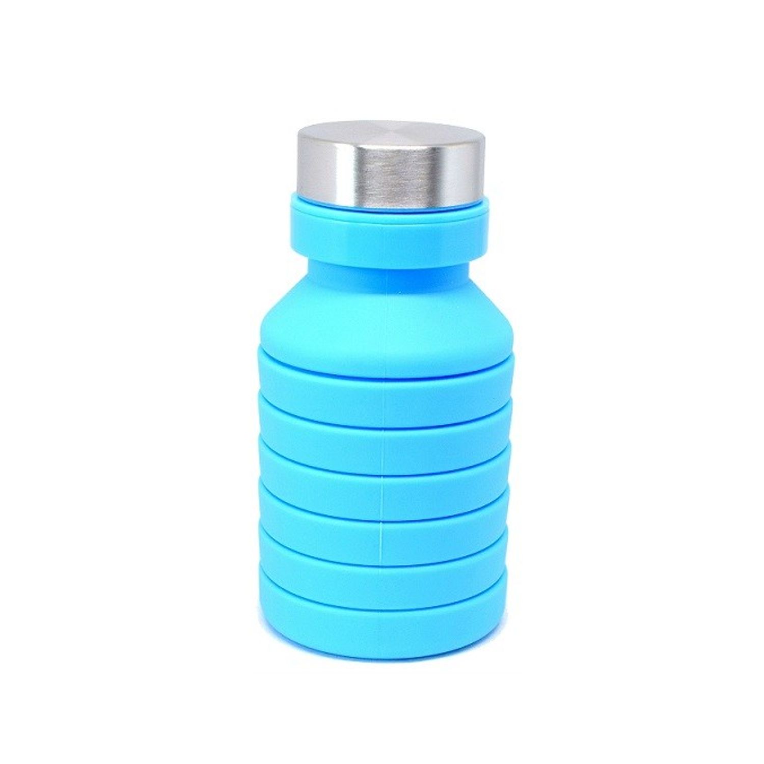 Termos pliabil din silicon, 470 ml, albastru fotografia produsului