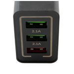 Adaptor priza cu 3 porturi USB, negru fotografia produsului View 2 S