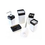 Set pentru baie din acryl, 5 elemente, alb/negru fotografia produsului
