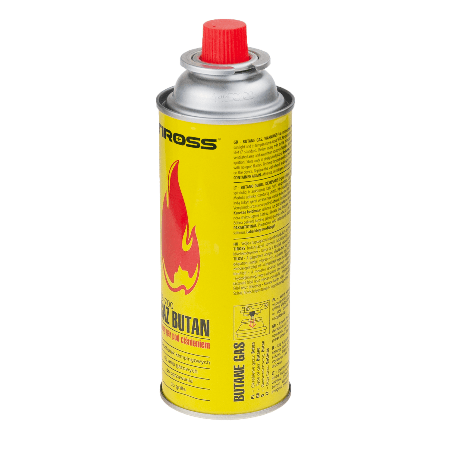 Butelie cu gaz pentru arzator Tiross, 400 ml, galben fotografia produsului View 2 L