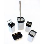 Set pentru baie din acryl, 5 elemente, alb/negru fotografia produsului View 2 S