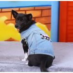 Vesta de blugi pentru catei, model craniu, marimea M fotografia produsului View 2 S