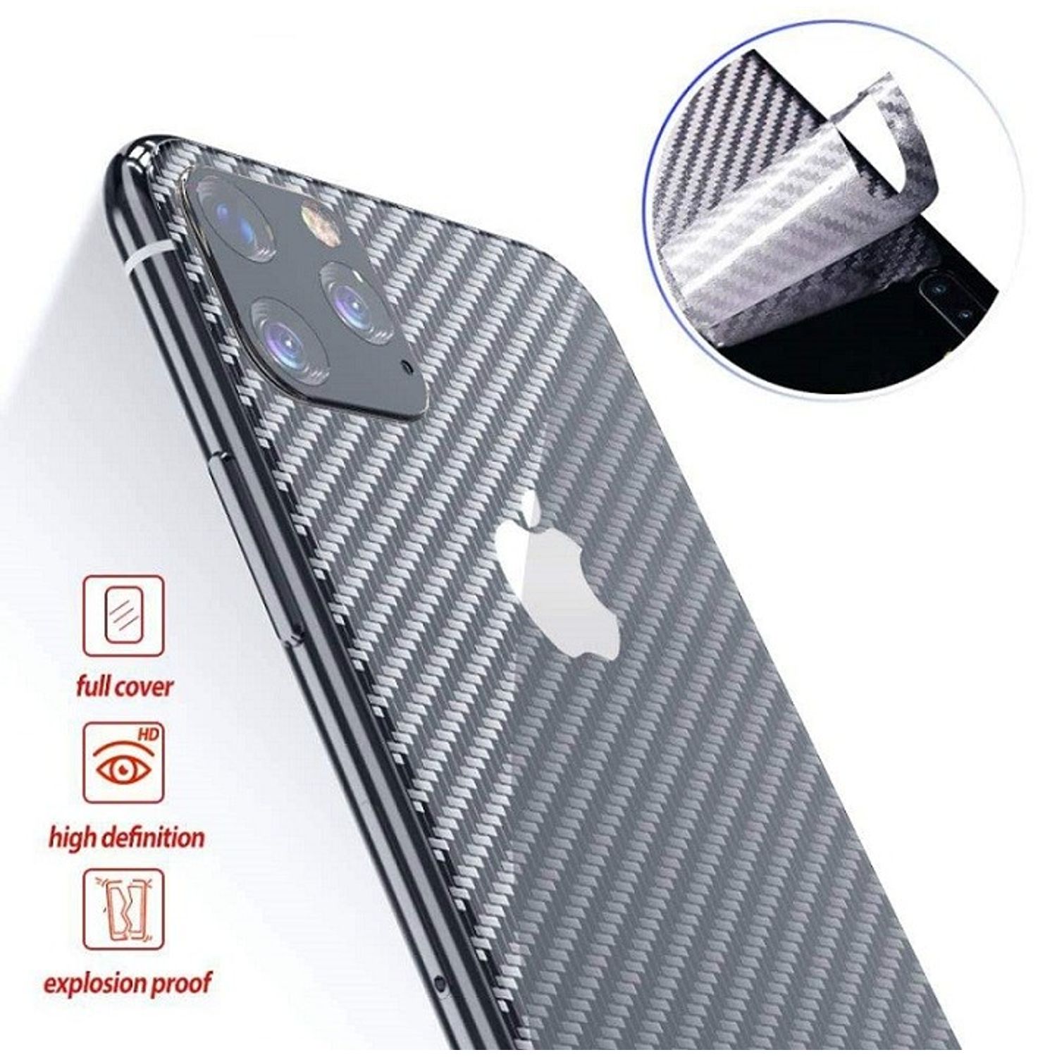 Sticker autoadeziv tip protectie pentru iPhone 11 Pro Max, transparent fotografia produsului View 2 L