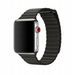 Curea compatibila Apple Watch, 42/44mm din piele, negru fotografia produsului
