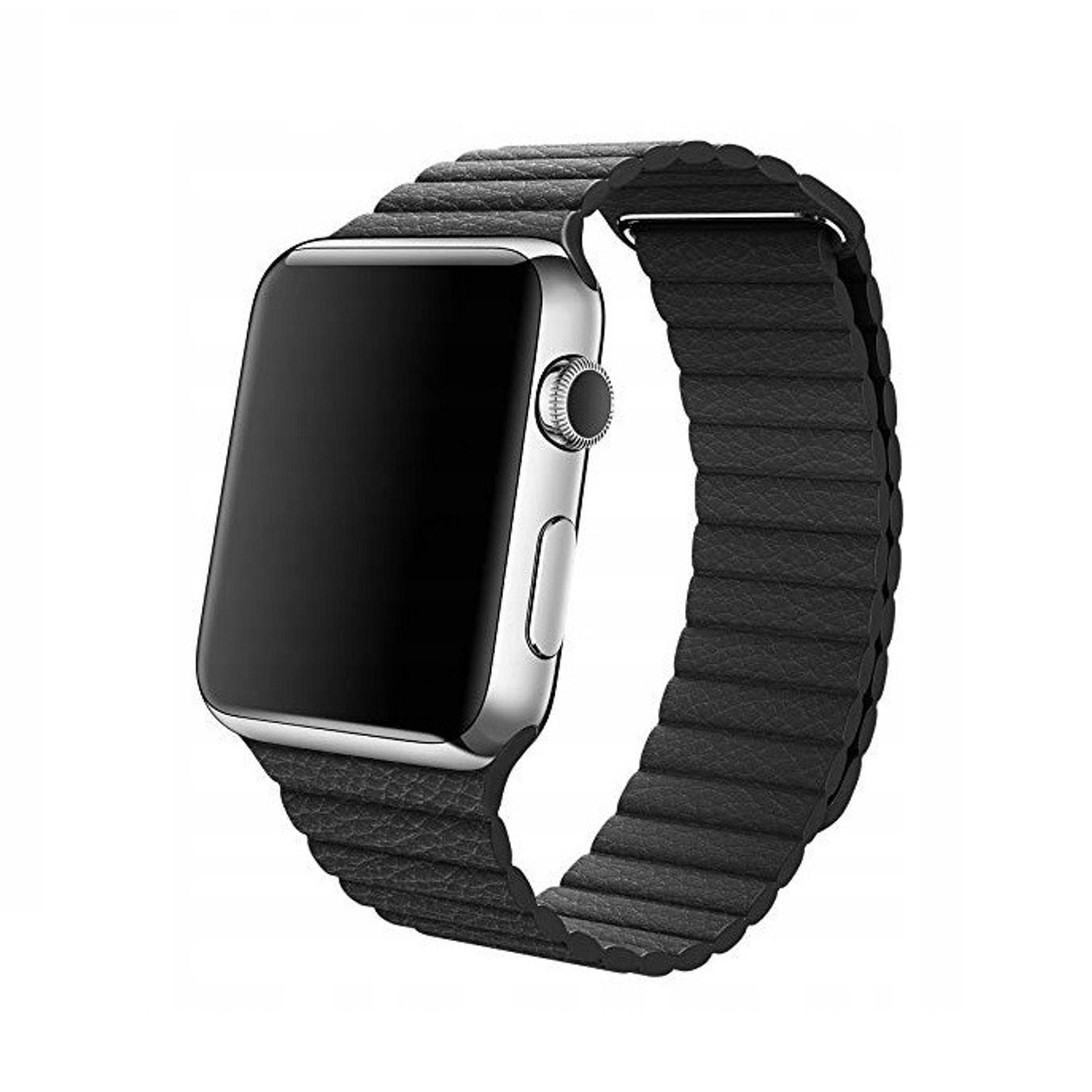 Curea compatibila Apple Watch, 42/44mm din piele, negru fotografia produsului View 2 L