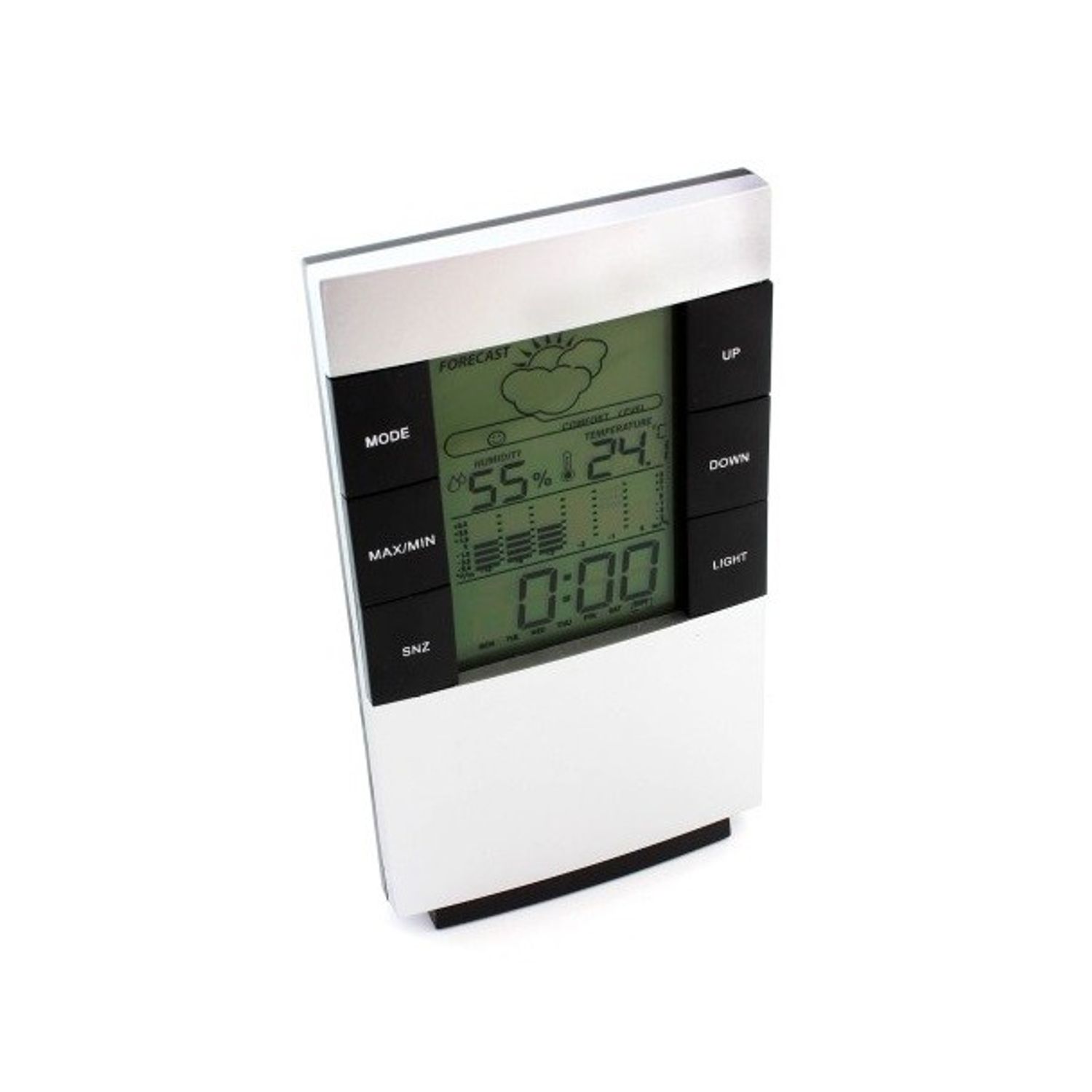 Statie meteo cu ceas si ecran LCD, alb fotografia produsului View 2 L