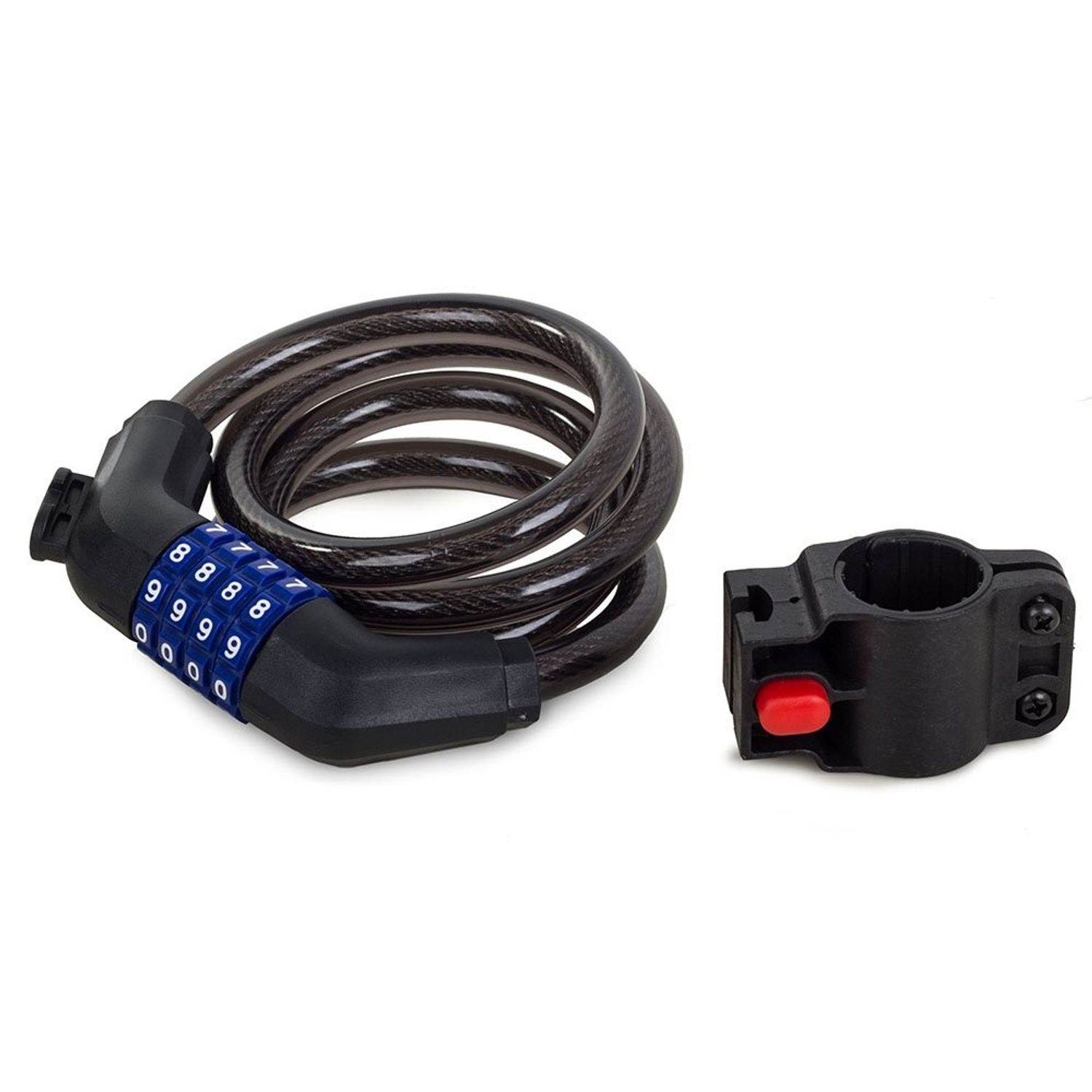 Antifurt cu cifru pentru bicicleta, 12 mm x 97 cm, negru fotografia produsului View 2 L