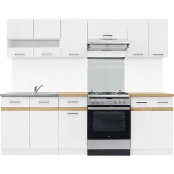 Set bucatarie silvia, alb, 230 cm latime