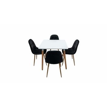 Set masa sticla mb-76 cu 4 scaune s-159 negru