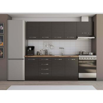 Set bucatarie alfa, 240x210x60 cm, wenge