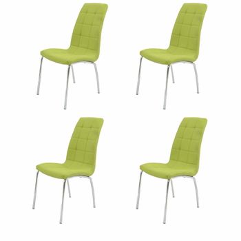 Set 4 scaune bucatarie S-02, culoare Verde, Metal cromat elefant.ro imagine noua 2022