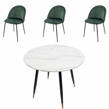 Set masa sticla mb-79 cu 3 scaune s-163 verde
