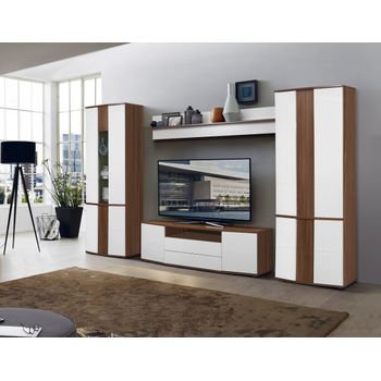 Set living dona1, 332x45x208cm, alb/frasin